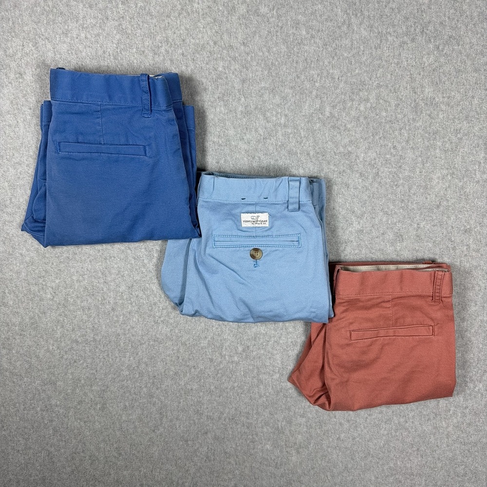 Boys Chino Shorts Bundle Size 8 J Crew Crewcuts Vineyard Vines Blue Red 3 Pack